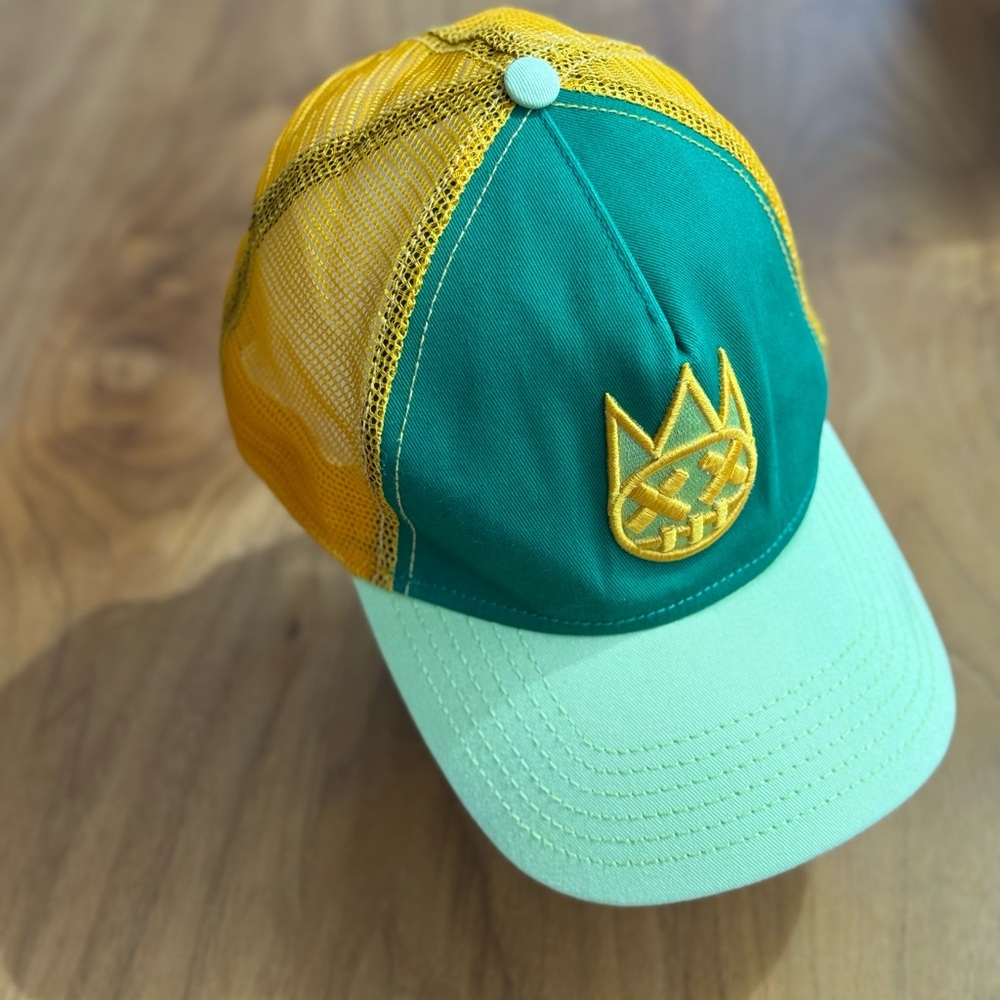 Cult of Individuality Teal and Mustard Mesh Cap